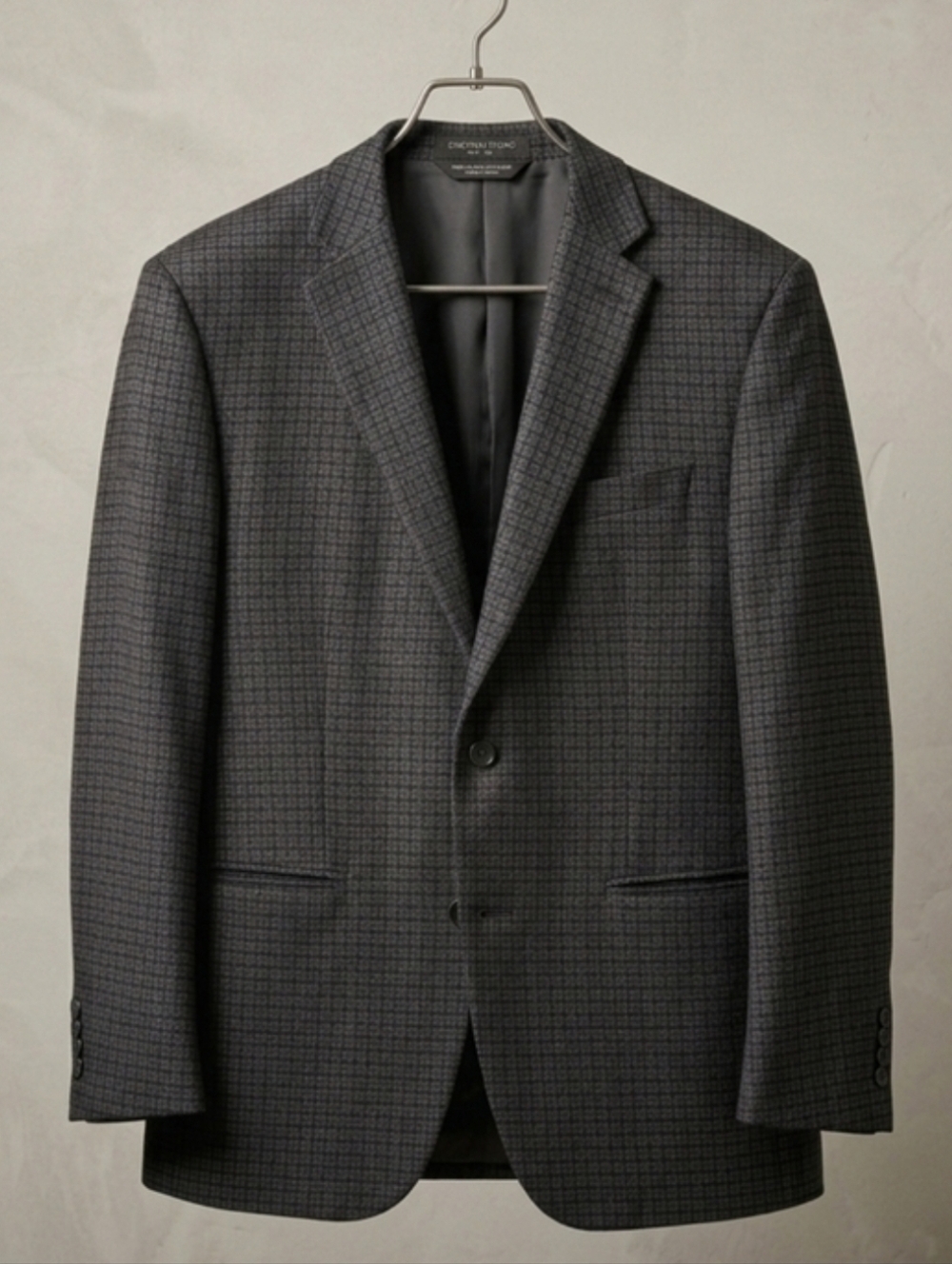 Lauren Ralph Lauren 46R Old Money Workwear Preppy Houndstoooth Plaid Wool Blazer